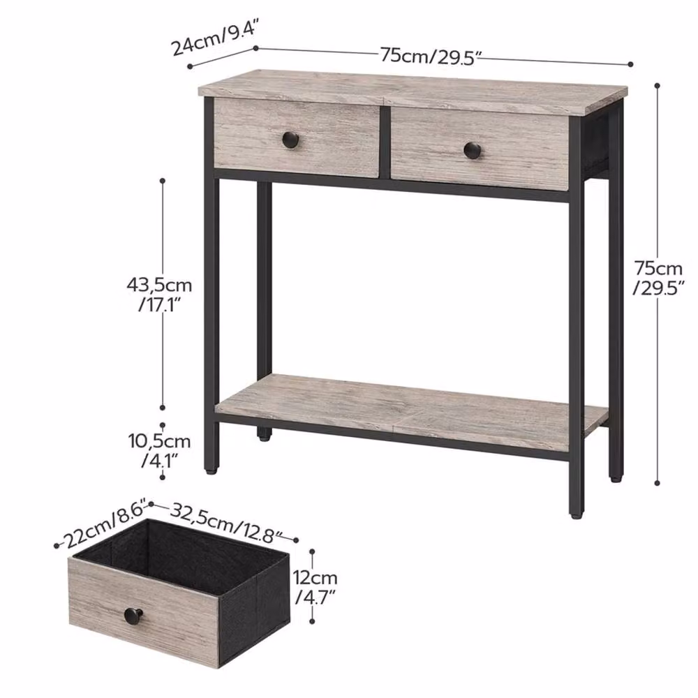 FORGEVIO Industrial Grey Display Table, W/D/H: 75 x 24 x 75 cm – 2