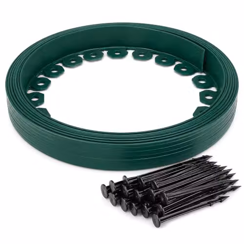 SolaDirect Flexible Plastic Garden Lawn Edging Border in Grey and Green with 20 Securing Pegs – 2