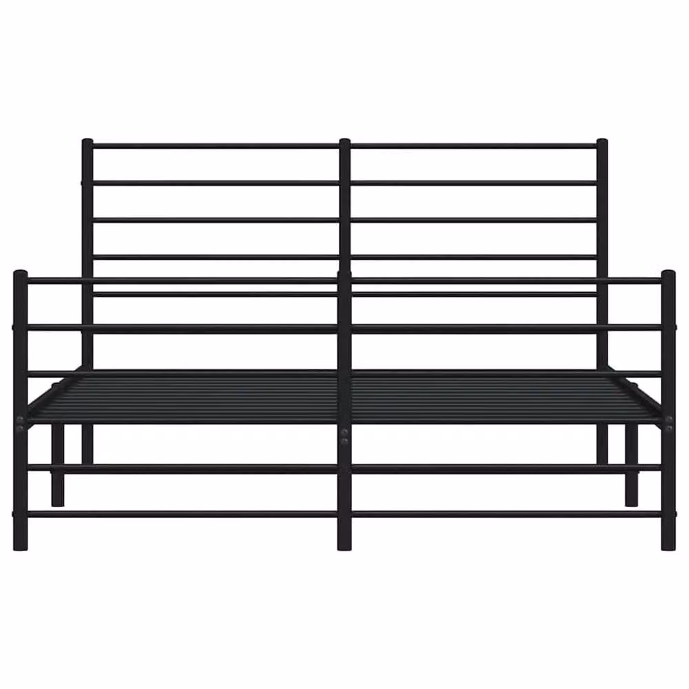 Berkfield Home Metal Bed Frame with Headboard and Footboard in Black, W/D/H: 140 x 190 cm – 3