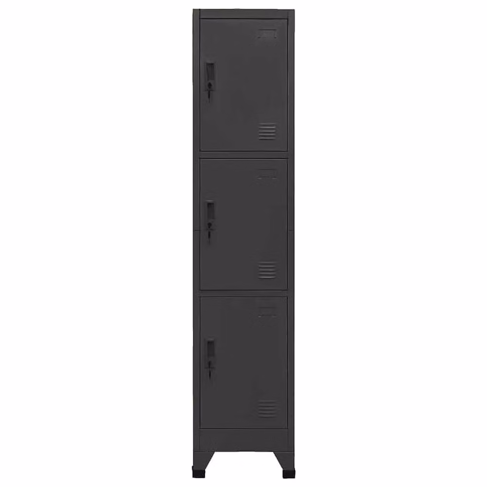 Berkfield Home Anthracite Steel Locker Cabinet in Dark Grey, W/D/H: 38 x 45 x 180 cm – 2