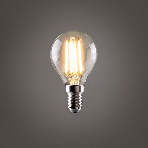 MiniSun Pack of 6 Retro Style 4W LED Filament E14 Golfball Light Bulbs, Warm White 2700K, Transparent Glass – 2