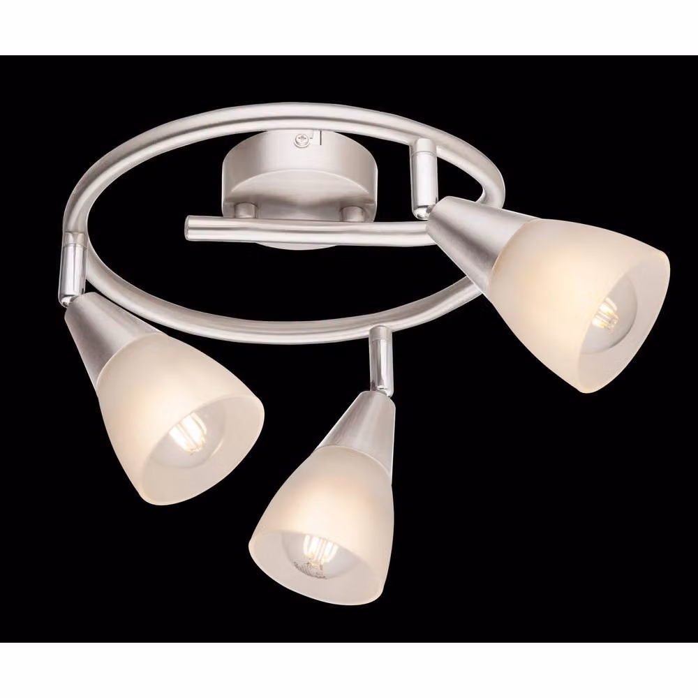 Globo Lighting Tadeus I Ceiling Spotlight in Matt Nickel and Grey Glass – 4