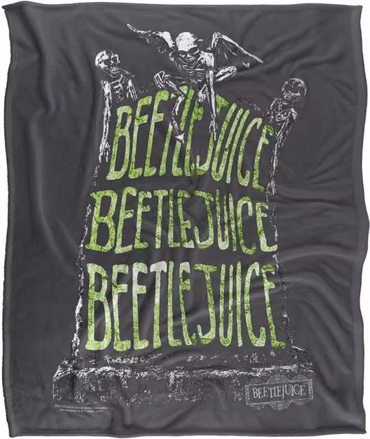 LOGOVISION Beetlejuice Headstone Name Super Soft Polyester Fleece Throw Blanket, Multicolour, W: 91.44 cm x D: 91.44 cm x H: 91.44 cm – 6