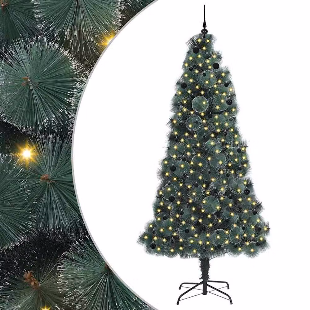 Berkfield Home Elegant Pre-lit Artificial Christmas Tree with Ball Set, Green, Height: 240 cm – 3