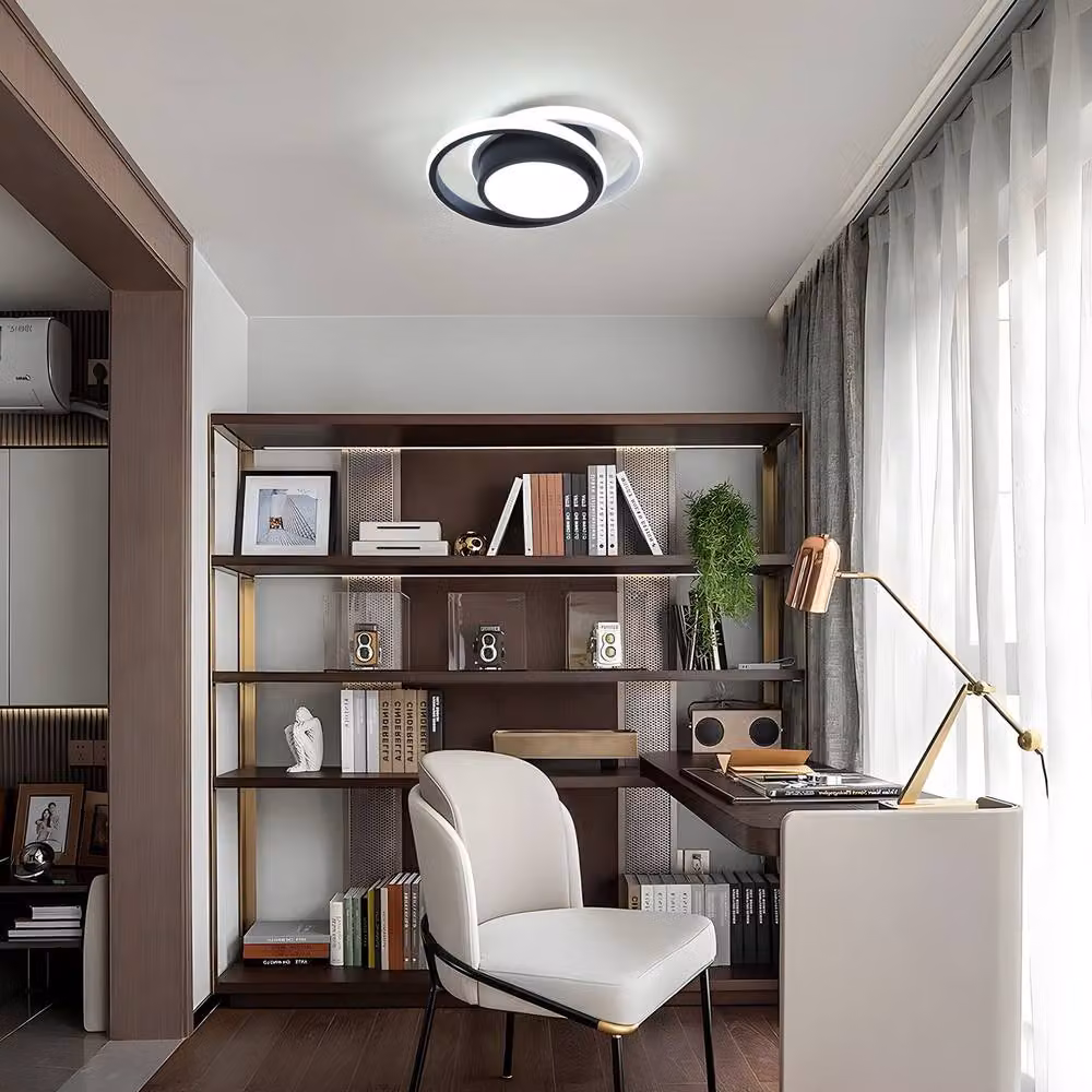Goeco Modern Round LED Ceiling Light, 32W, 6500K Cool White, Black – 4