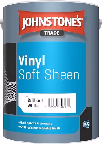 Johnstone's Vinyl Soft Sheen Brilliant White Paint, 2.5 l