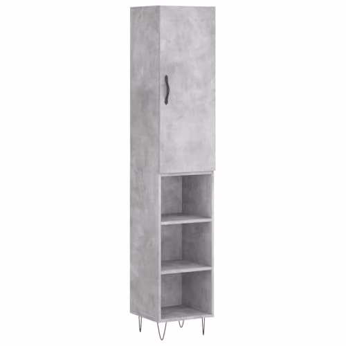 vidaXL Industrial Highboard in Grey with Hinged Doors and Internal Shelves, W/D/H: 34.5 x 34 x 180 cm – 1