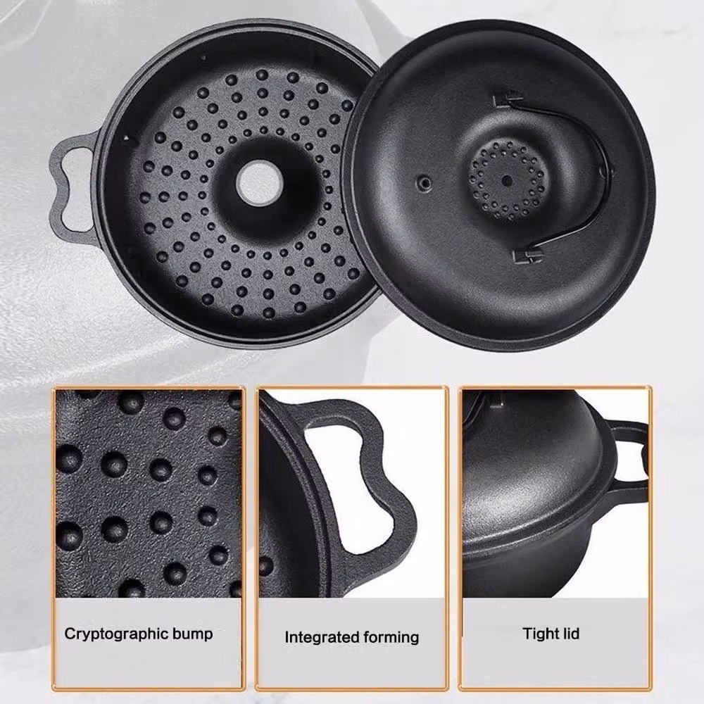 Kelvenix Uncoated Cast Iron Baking Pot in Black, 28 cm Diameter – 2