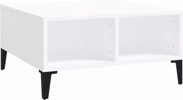 Berkfield Home Modern White Square Coffee Table in Composite Wood W/D/H: 60 x 60 x 30 cm – 1