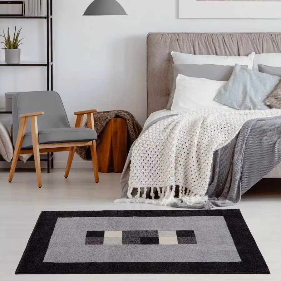 THE RUGS Modern Geometric Area Rug in Grey and Black, W: 80 cm, L: 150 cm – 8