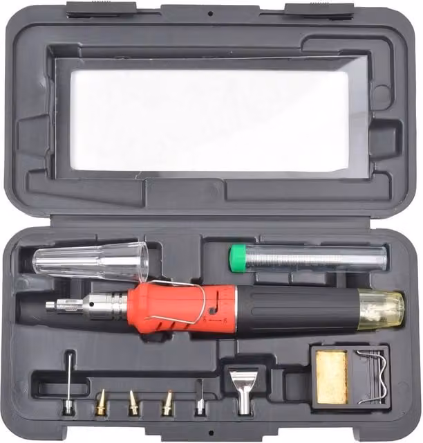 VOGREX Cordless Auto Ignition Butane Gas Soldering Iron Kit in Red and Multicolour – 1