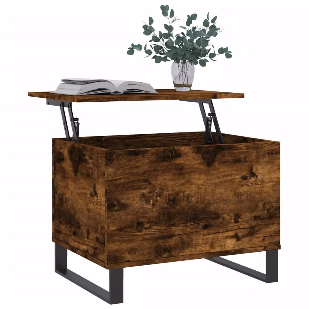 Berkfield Home Modern Smoked Oak Coffee Table in Brown, W/D/H: 60 x 44.5 x 45 cm – 3
