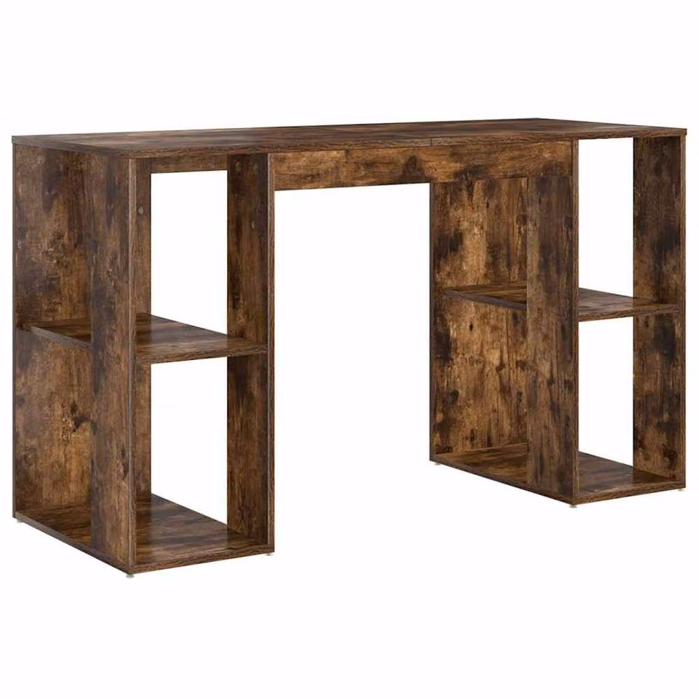 Berkfield Home Elegant Writing Desk in Smoked Oak Brown Solid Wood – 3