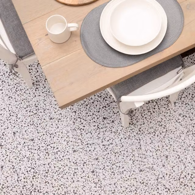 d-c-fix Terrazzo Peel and Stick Self-Adhesive Vinyl Floor Tiles, Grey, 1sqm