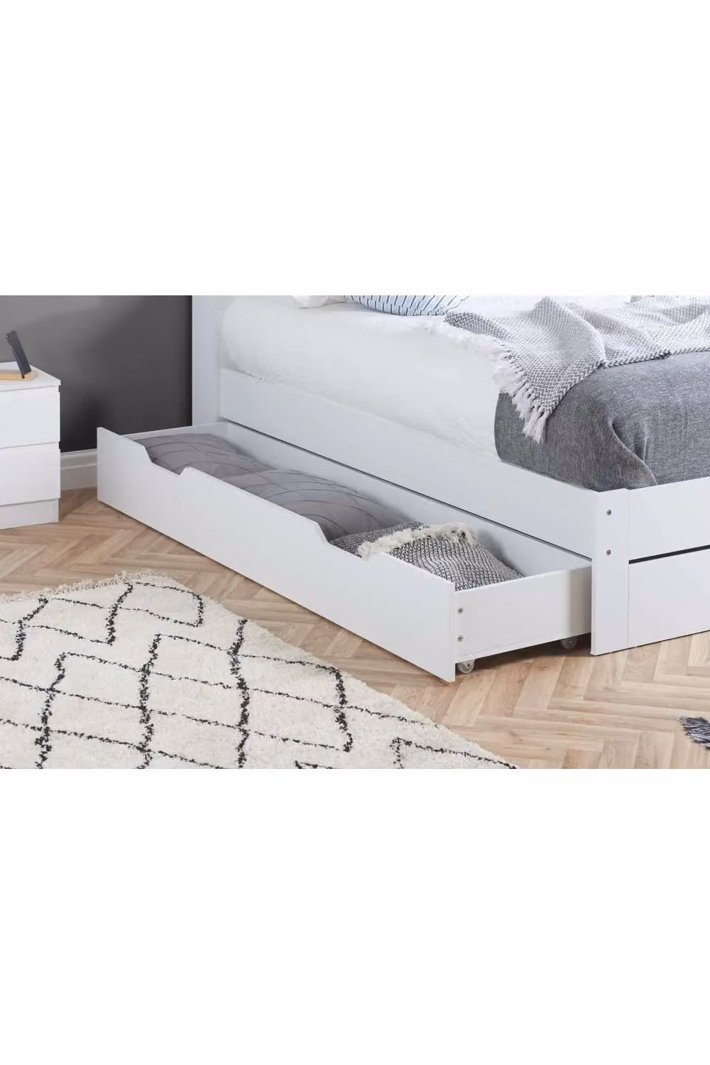 Birlea Alfie White Solid Wood Storage Bed Frame with Drawers, Double 140 x 200 cm – 2