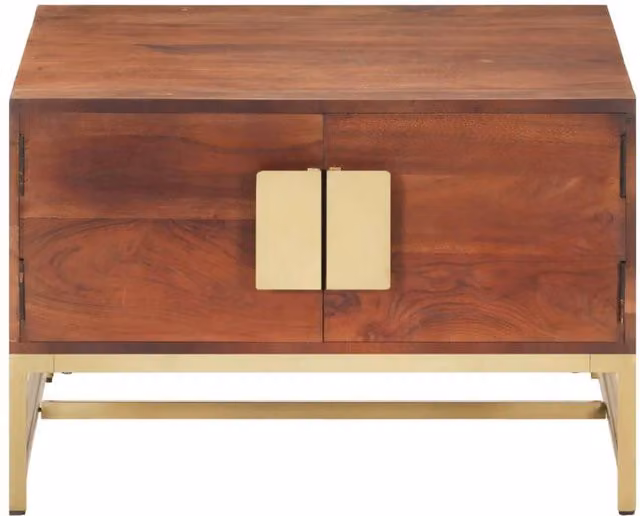 Berkfield Home Rustic Square Coffee Table in Brown Solid Acacia Wood, W/D/H: 67 x 67 x 45 cm – 1