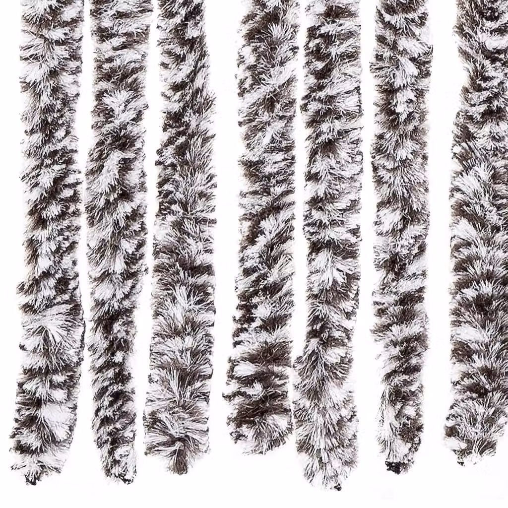 Berkfield Home Striped Chenille Insect Curtain in Brown and Beige, W/H: 90 x 220 cm – 4