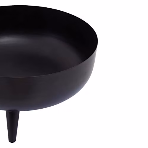 Premier Housewares Black Metal Round Planter, W: 30 cm, D: 30 cm, H: 15.5 cm – 3
