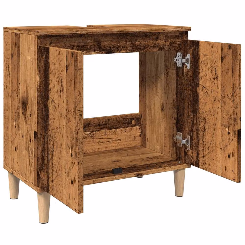 Berkfield Home Sink Cabinet in Old Wood Brown, W/D/H: 58 x 33 x 60 cm – 4
