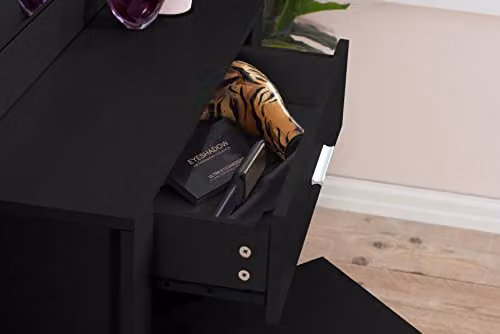 Birlea Evelyn 1 Drawer Sliding Mirror Dressing Table in Black and White – 3