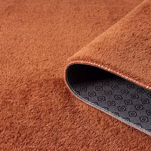 Desire Rugs Modern Plain Round Area Rug, Terracotta, Diameter: 100 cm – 3