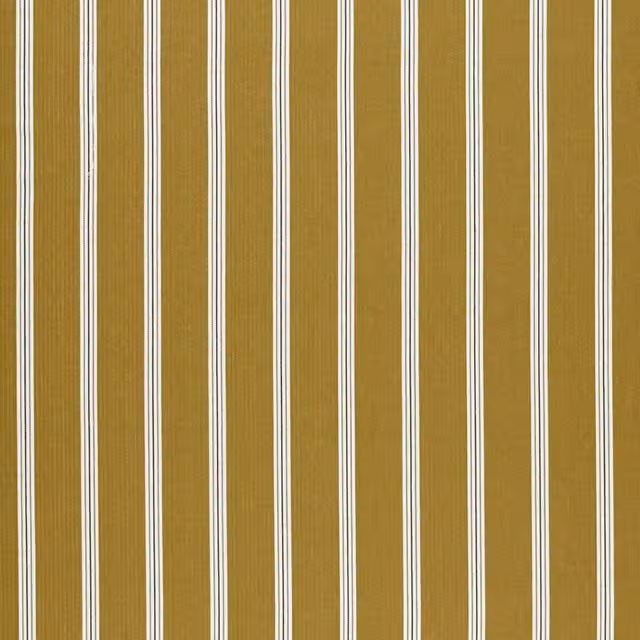Clarke & Clarke Knightsbridge Striped Cotton Fabric in Ochre and Anthracite