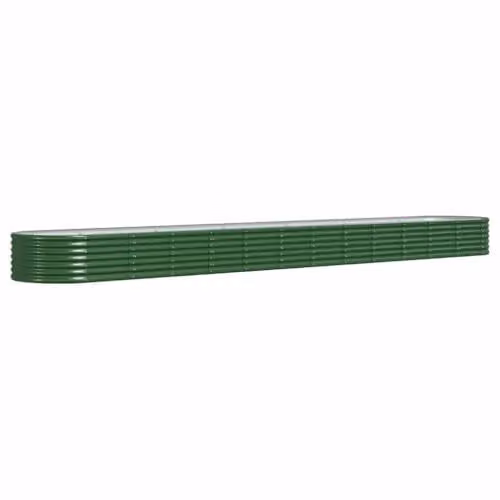 vidaXL Galvanised Steel Planter, Green, W: 512 cm, H: 80 cm, D: 36 cm – 1