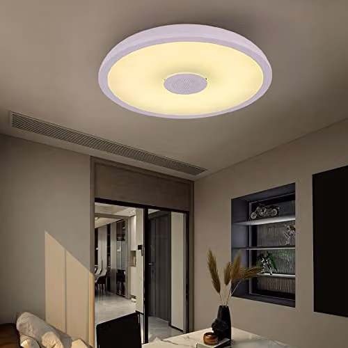 Netlighting Raffy RGBW LED Ring Ceiling Light, White, IP44, Dimmable with Remote Control – 3
