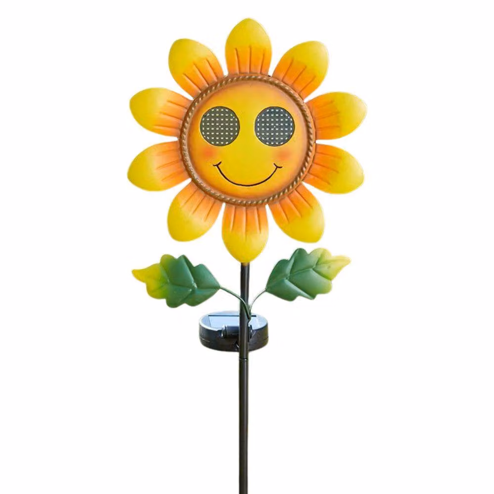 Marco Paul Yellow Solar Resin Sunflower Garden Ornament, Height: 80 cm – 2