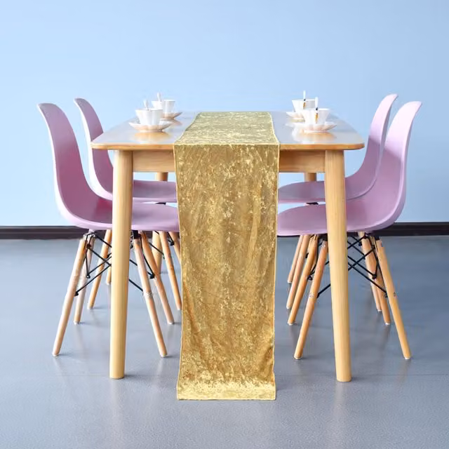 Trimming Shop Gold Velvet Rectangular Table Runner