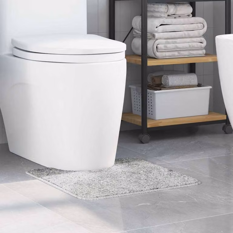 Berkfield Home Modern Non-Slip Rectangular Bath Mat, Grey, W/D: 50 x 50 cm