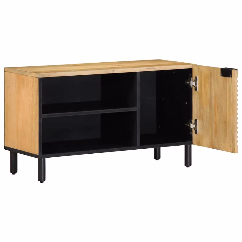 Berkfield Home Brown Mango Wood TV Cabinet W: 80 cm, D: 31.5 cm, H: 46 cm – 2