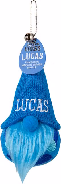 History & Heraldry Lucas Pre-personalised Lucky Gonk Mascot Keyring in Blue