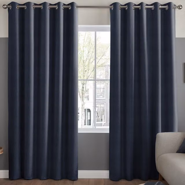 Simply Collection Mika Made to Measure Blackout Eyelet Fabric Panel in Blue