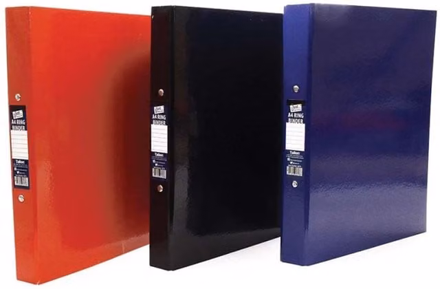 Tallon Set of 3 A4 Ring Binder Folders in Assorted Colours
