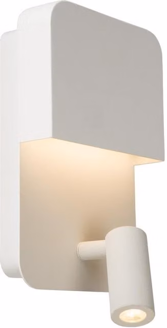 Netlighting Boxer Modern LED Wall Light with USB Charging Point, White