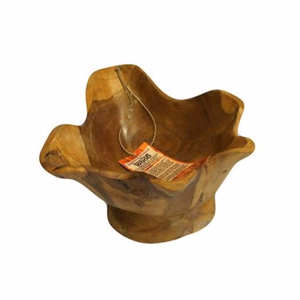 KDMD Handcrafted Teak Root Spiky Finger Bowl in Brown, Diameter: 25 cm – 2