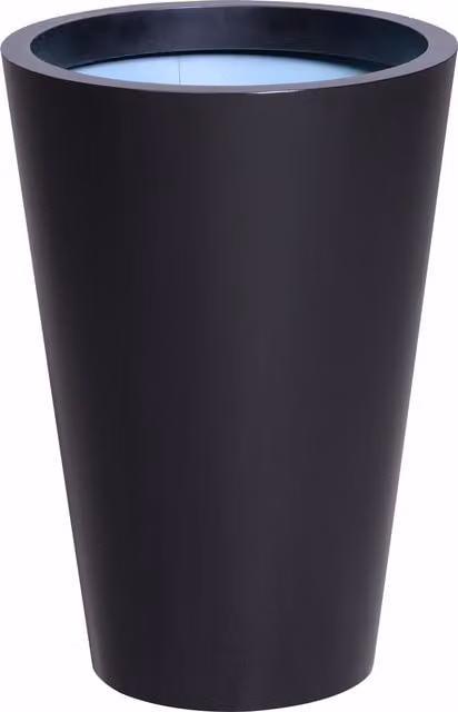 Primrose Black Galvanised Zinc Cone Flared Garden Planter with Drainage, Height: 56 cm – 1