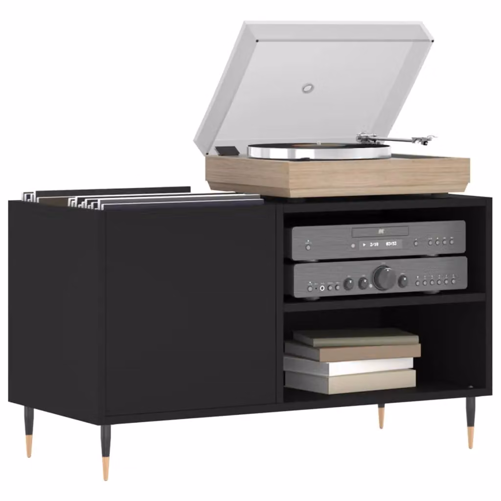Berkfield Home Black Industrial Record Cabinet W: 85 cm, D: 38 cm, H: 48 cm – 3