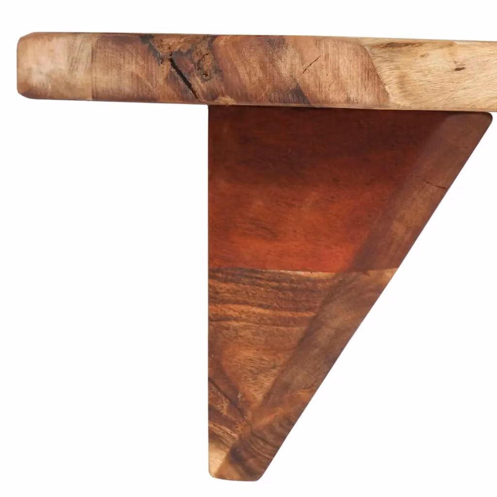 Berkfield Home Set of 2 Wall Mounted Acacia Wood Shelves in Brown, W: 110 cm, D: 20 cm, H: 18 cm – 2