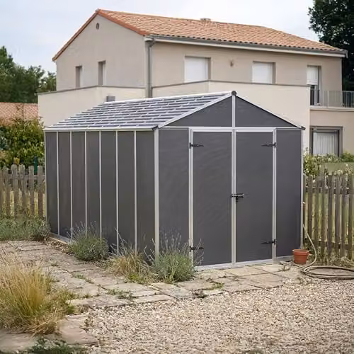 Canopia by Palram Rubicon Modern Gable Shed, Dark Grey, W: 232 cm, D: 237 cm, H: 237 cm – 2