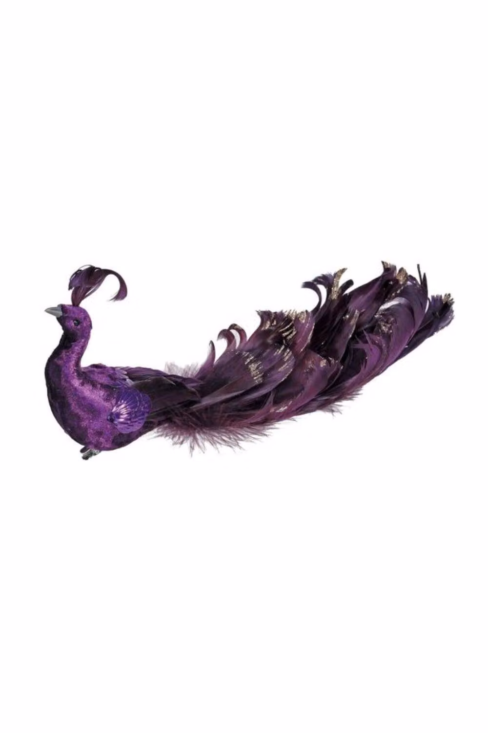 KDMD Purple Velvet Peacock Christmas Ornament, 26 cm – 2