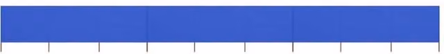 Berkfield Home 9-Panel Fabric Wind Screen, Azure Blue, W/H: 1200 x 160 cm