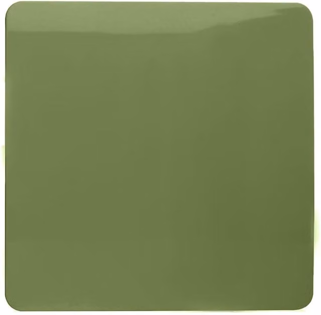 Trendi Single Flush Blanking Plate in Green Plastic