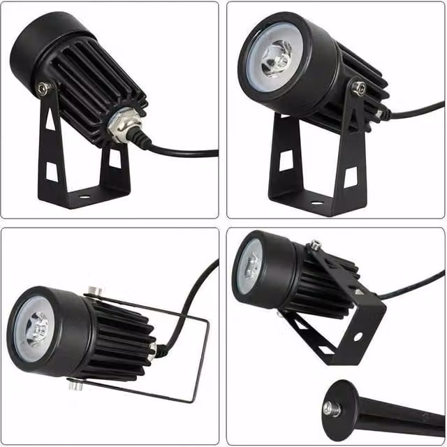 Nordara 2-in-1 Solar LED Spot Lights, Black, IP65 Waterproof with Dusk Sensor and Ground Spike – 1