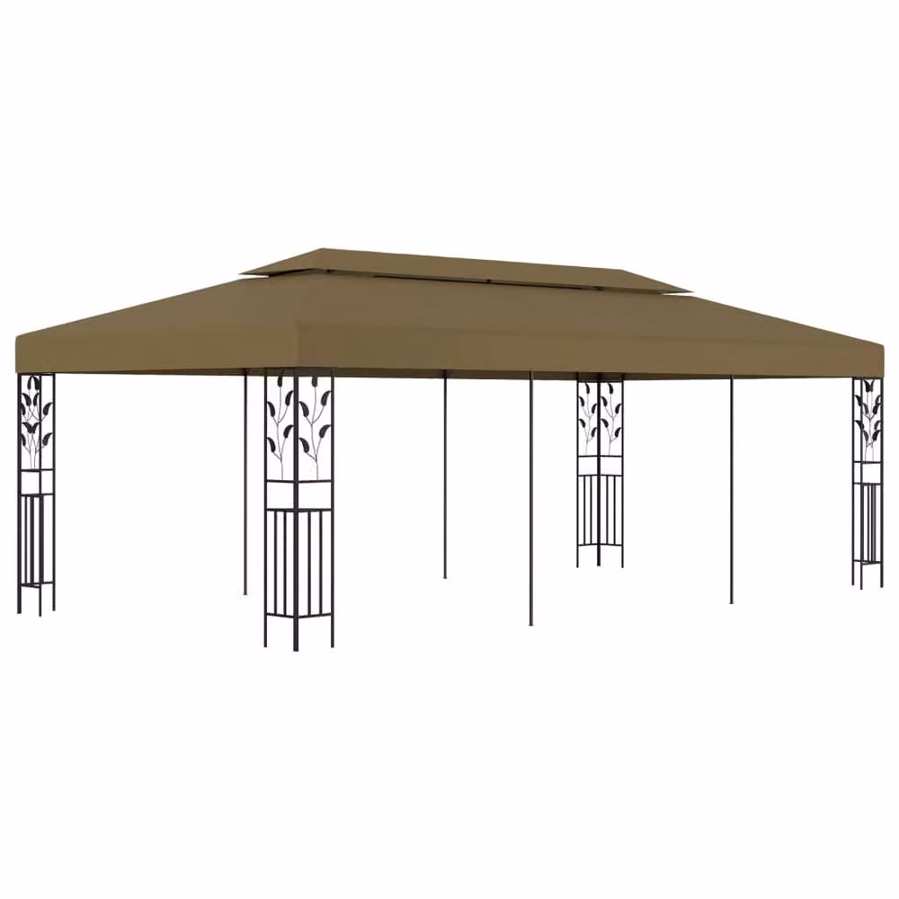 Berkfield Home Gazebo in Beige, W: 6 m, D: 3 m, H: 2.7 m – 2