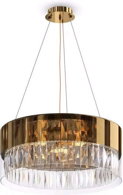 Netlighting Wonderland Modern Cylindrical Pendant Ceiling Light in Gold/Brass