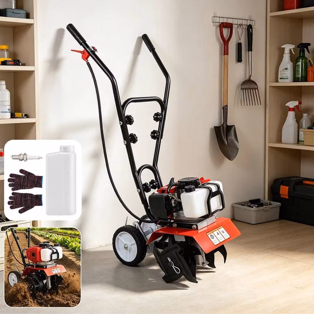 FLAVORA Petrol Cultivator Tiller Garden Rotavator in Black – 4