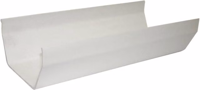 FloPlast 114mm Square Gutter, 2 Metre, White and Grey