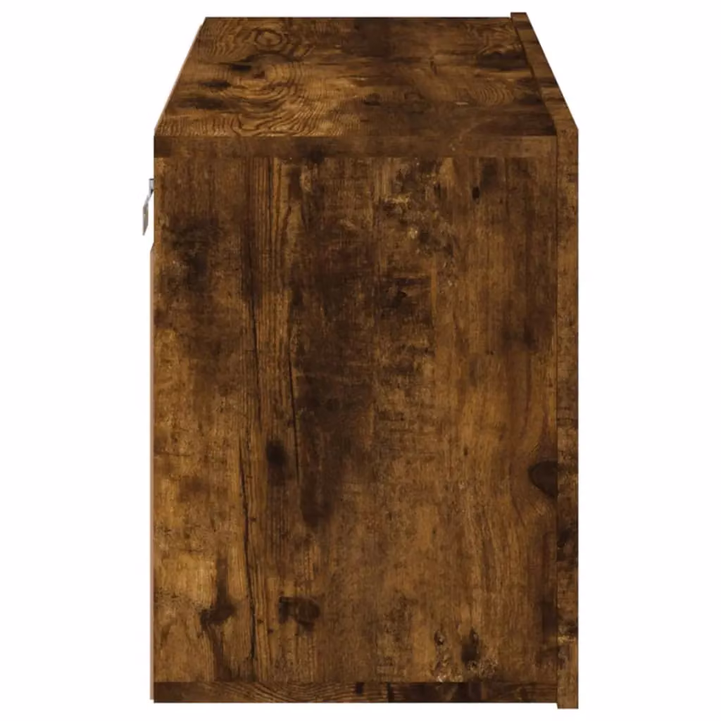 Berkfield Home Wall-mounted TV Cabinet in Smoked Oak Brown, W/D/H: 80 x 30 x 41 cm – 5